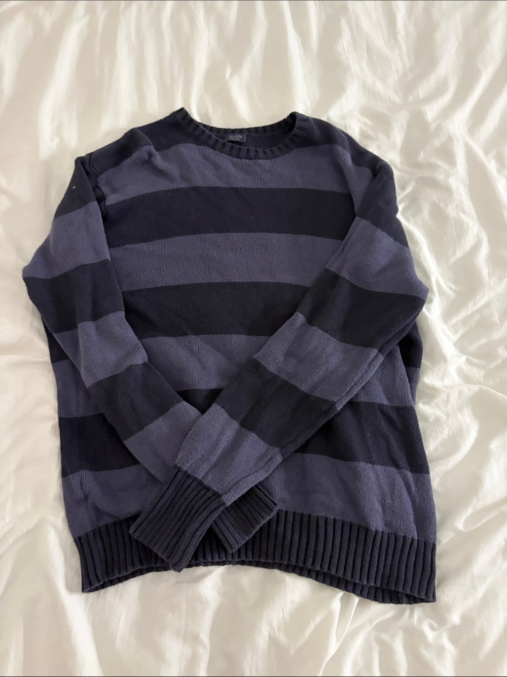 Brandy Melville Classic Stripe Crewneck Sweater - Navy/Charcoal